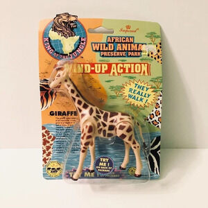 Vtg 1993  Imperial Wild Animal Giraffe Wind Up Action Toy